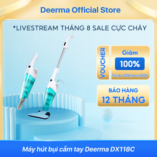 【Model 2023】 Máy hút bụi cầm tay DEERMA DX118C  Kèm 3 đầu hút  Công suất 600W  Lực Hút mạnh mẽ 15Kpa