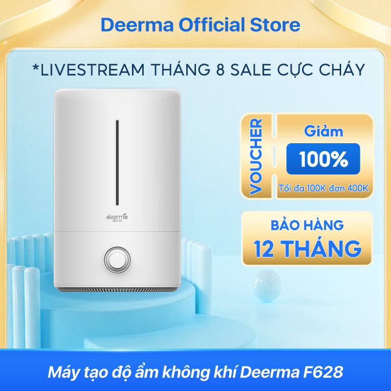 [Giảm 100% tối đa 100K đơn 400K trong livestream ] Máy tạo độ ẩm không khí Deerma  F628