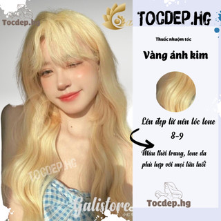 thuốc nhuộm tóc vàng ánh kim + tặng oxy trợ dưỡng - Tocdep.HG