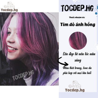 Thuốc nhuộm tóc Tím đỏ ánh hồng+tặng kèm trợ dưỡng - Tocdep.HG