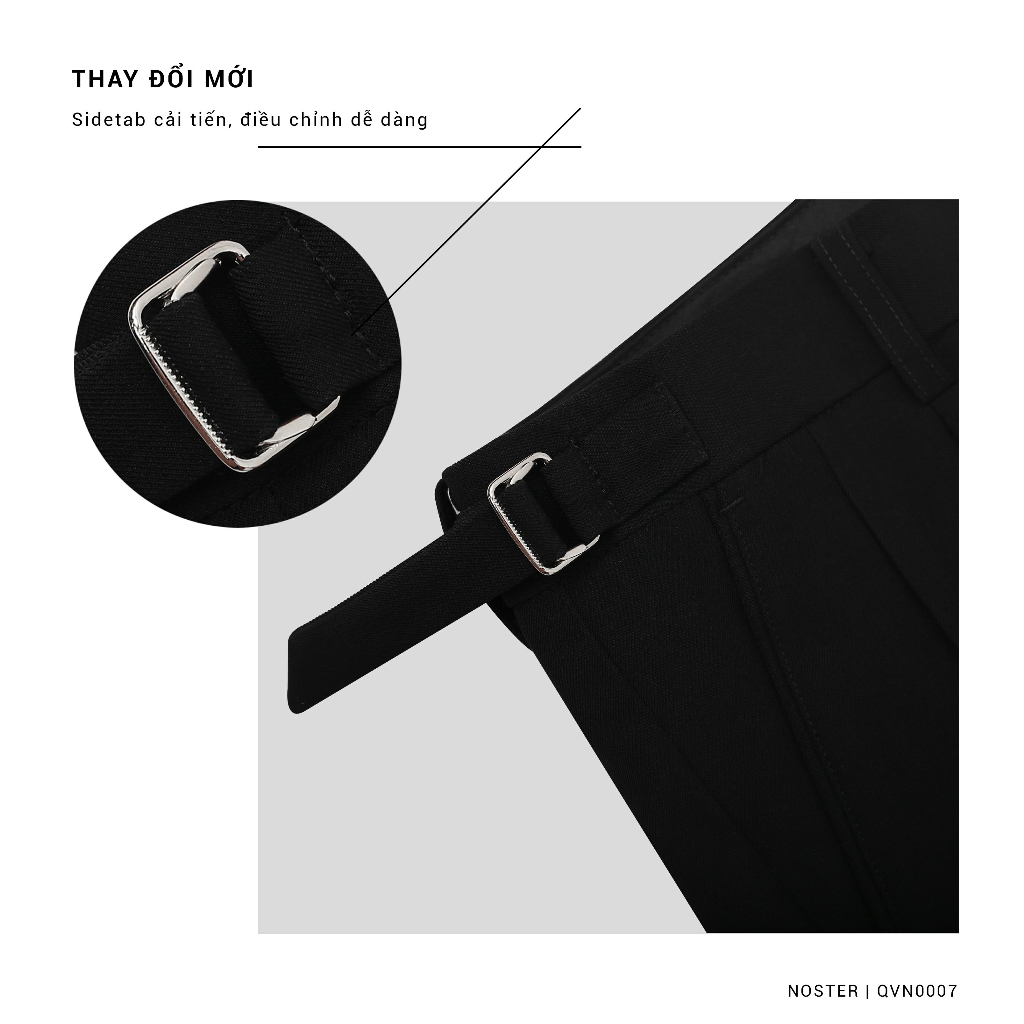 Quần vải âu nam sidetab 2 bên đai, phom dáng hàn, chất vải bền đẹp - Thương hiệu NOSTER mã QVN0007