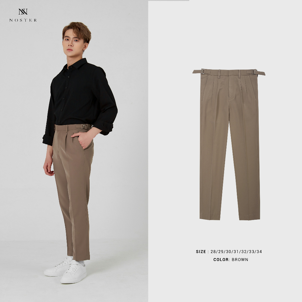 Quần vải âu nam sidetab 2 bên đai, phom dáng hàn, chất vải bền đẹp - Thương hiệu NOSTER mã QVN0007