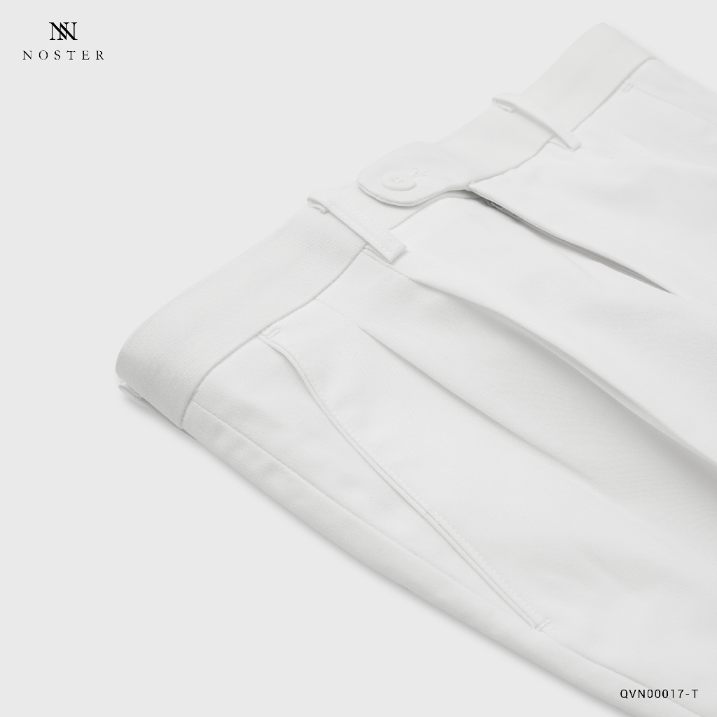 Quần vải nam màu trắng, chất vải dầy dặn - Thương hiệu Noster mã QVN00017