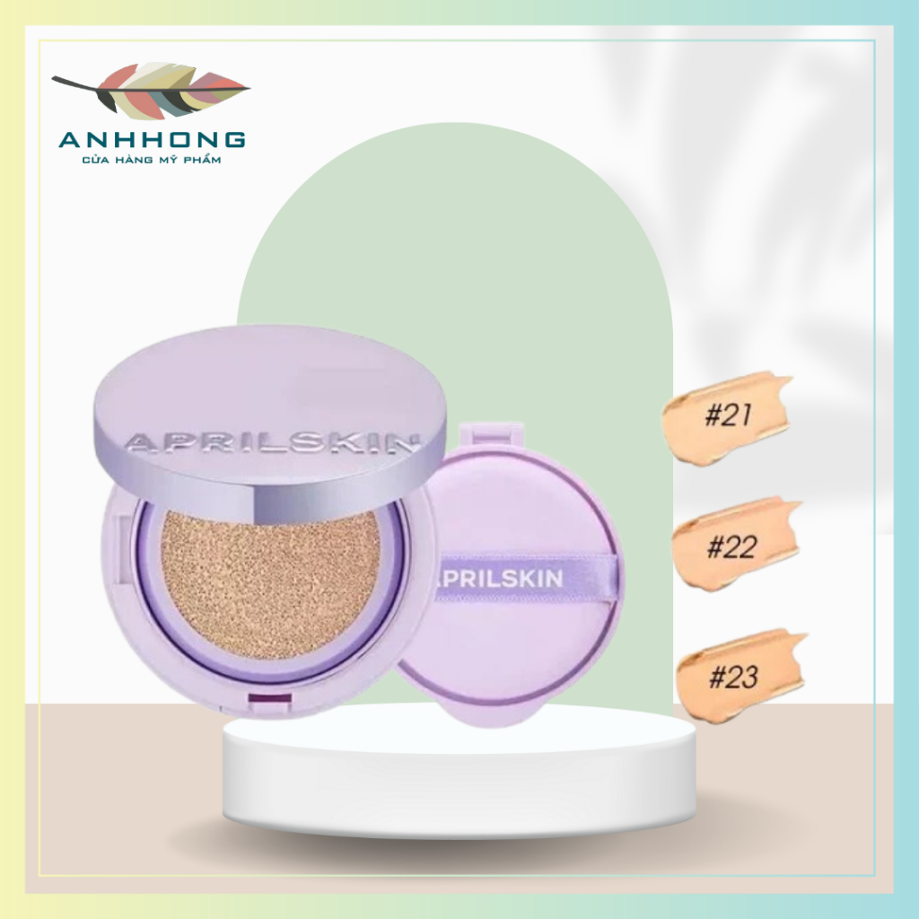 Phấn Nước Cushion Aprilskin Ultra Slim SPF50+ PA+++ Màu Tím 15g