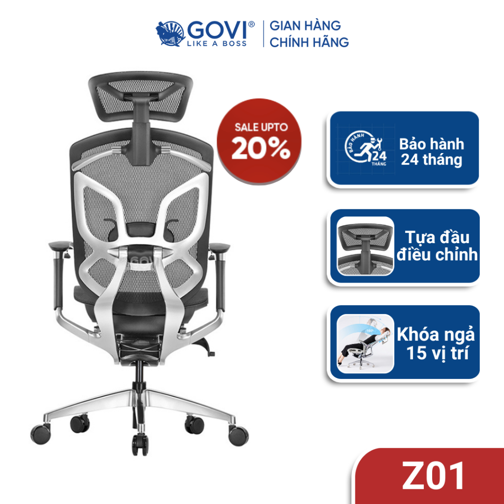 Ghế công thái học Govi Ergonomic Butterfly Black SB01