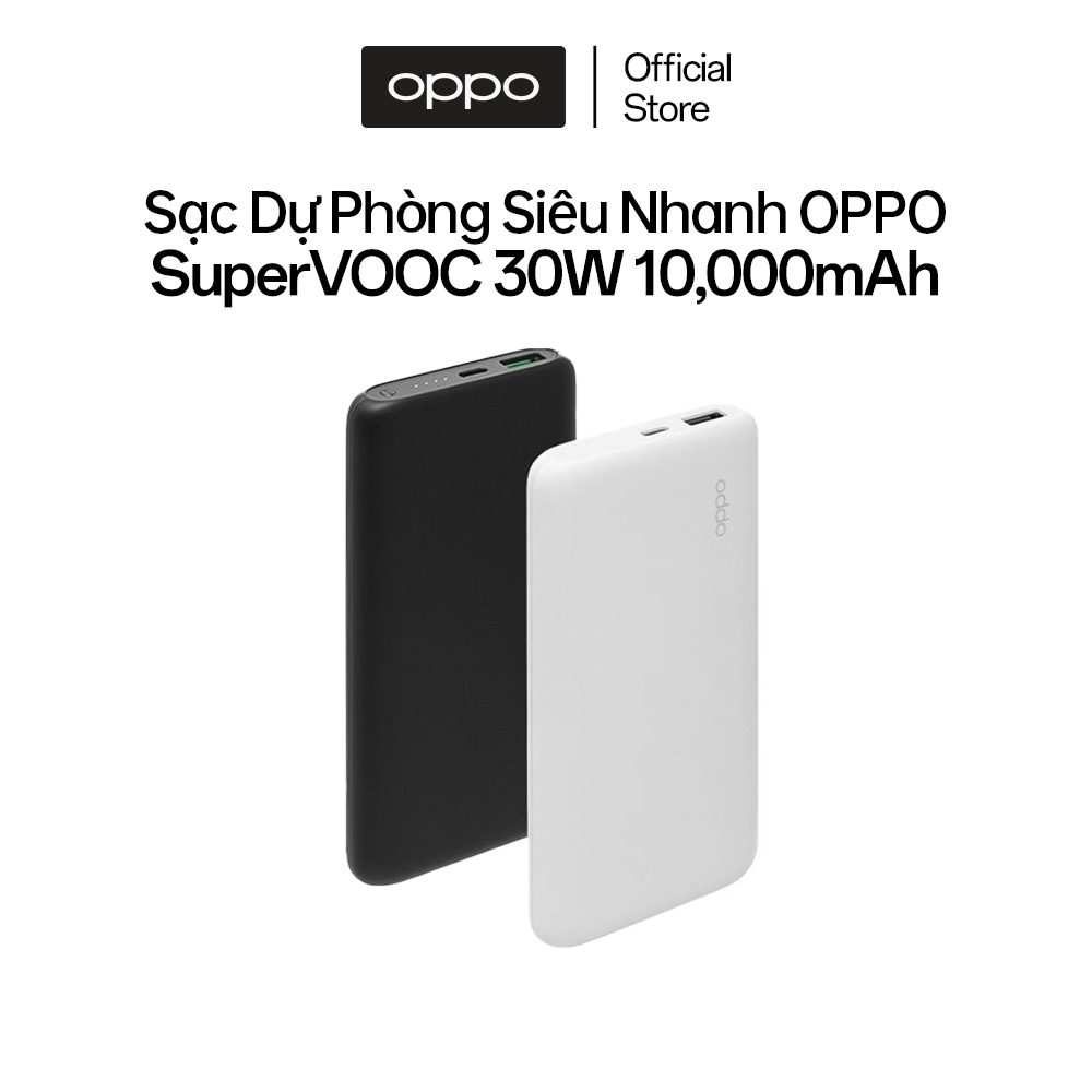 Pin Sạc Dự Phòng Siêu Nhanh OPPO VOOC 30W 10.000 mAh PBV02 | Hỗ Trợ Sạc Nhanh 30W | 1 USB Và 1 Type C | Hàng Chính Hãng