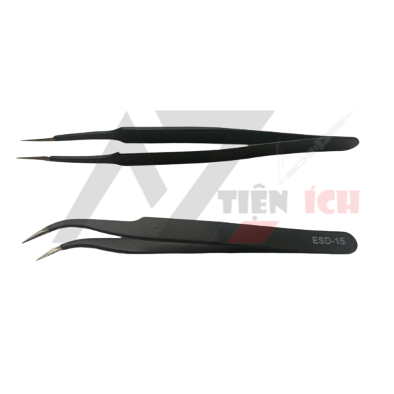 Nhíp gắp đá nail - Nhíp nail chuyên dụng cho dân làm móng, Nhíp nail - Nhíp gắp linh kiện điện tử kẹp cong ESD 14 ESD 15