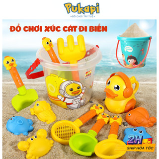  Đồ Chơi Xúc Cát Cho Bé Bộ Xúc Cát Con Vịt Xúc Cát Vịt Vàng Đi Biển Cho Bé 14 Và 18 Chi Tiết,Đồ Chơi Ngoài Trời -PUKAPI 