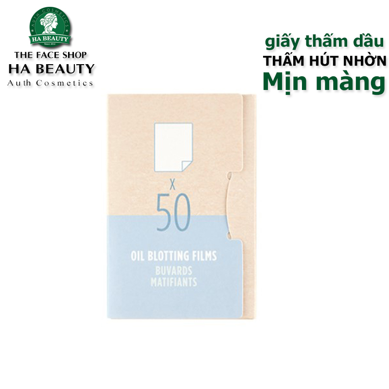 Giấy thấm dầu Thấm hút bã nhờn tốt Mịn màng Hàn QuốcThe Face Shop DAILY BEAUTY TOOL OIL BLOTTING FILMS 50 SHEET