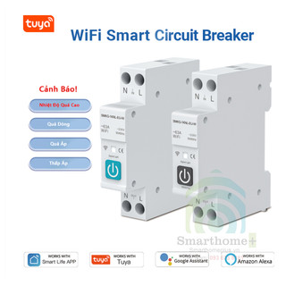 Công Tắc Wifi Công Suất Lớn Lắp Tủ Điện 50A 1Pha Tuya SHP-CB6