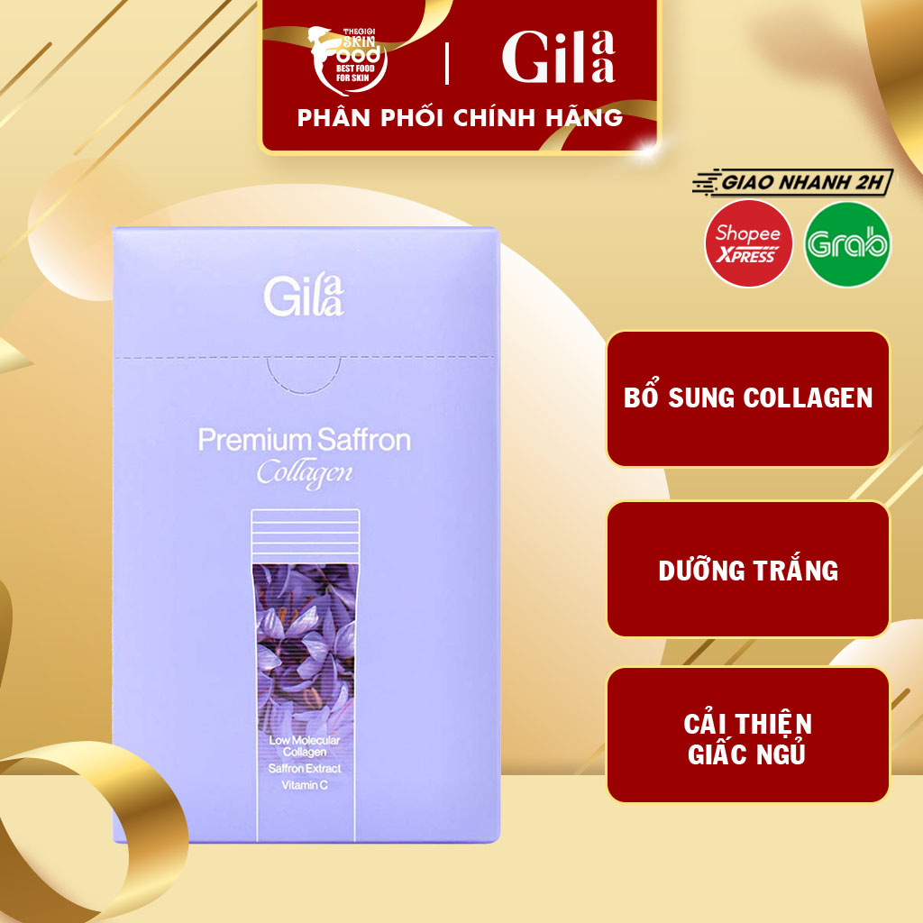 Bột Uống Collagen Cao Cấp Kết Hợp Nhụy Hoa Nghệ Tây Gilaa Premium Saffron Collagen 120g