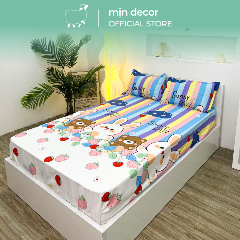 Bộ ga gối cotton 3d Mịn Decor mềm mịn mát nhiều họa tiết