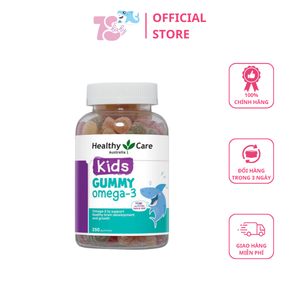 VIÊN KẸO DẺO BỔ SUNG OMEGA 3 CHO BÉ HEALTHY CARE KIDS GUMMY OMEGA 3 250 VIÊN