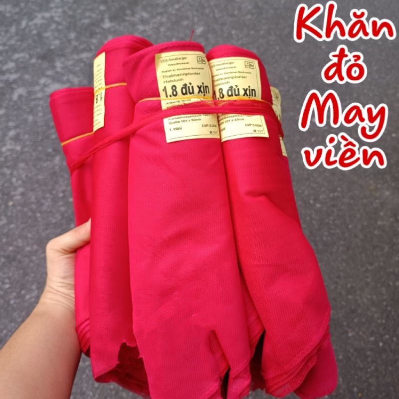 COMBO 5 Khăn quàng đỏ may viền Xịn