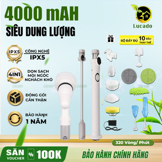 Chổi điện không dây đa năng, pin 4000 mah jesopb -cọ rửa vệ sinh nhà tắm, nhà bếp