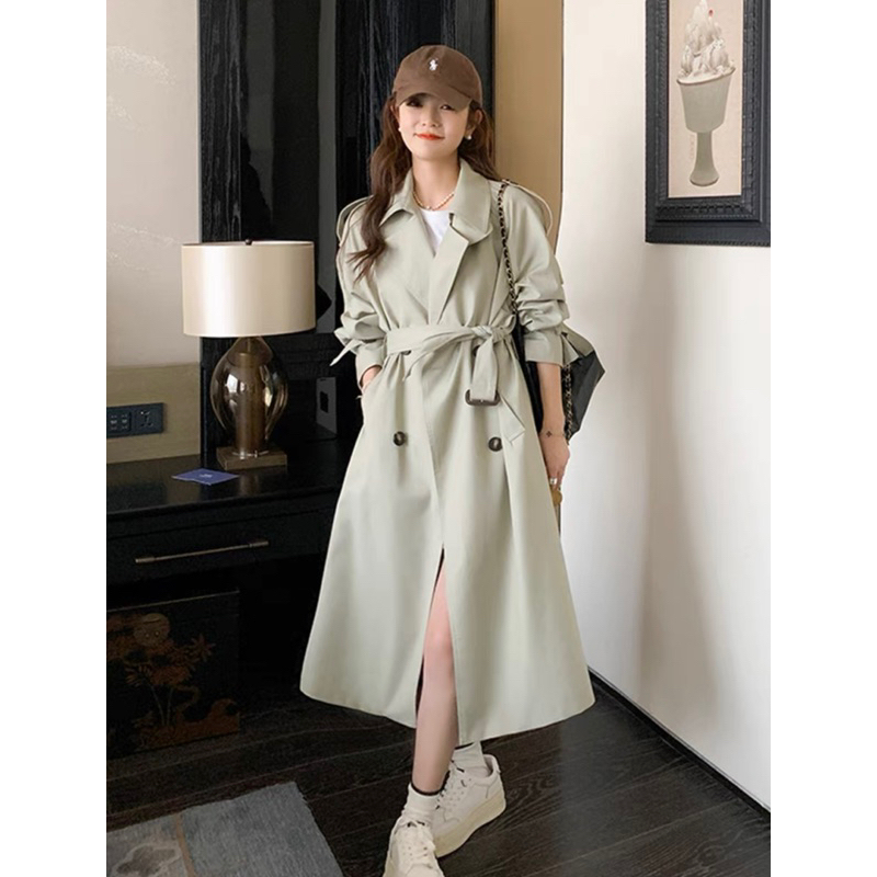 Áo Khoác Măng Tô Nữ Dáng Dài, Áo Măng Tô Kaki Dáng Dài Màu Xanh Phong Cách Hàn Quốc Siêu Xinh_ Hàng QCCC Có Ảnh Thật
