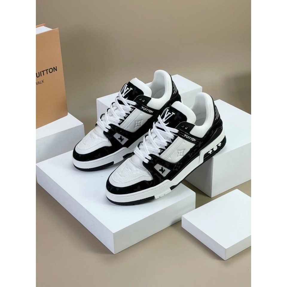 Giày LV Trainer, Louis Vuitton Trainer Black White, Giày LV Louis Vuitton HÀNG CAO CẤP Holltrell
