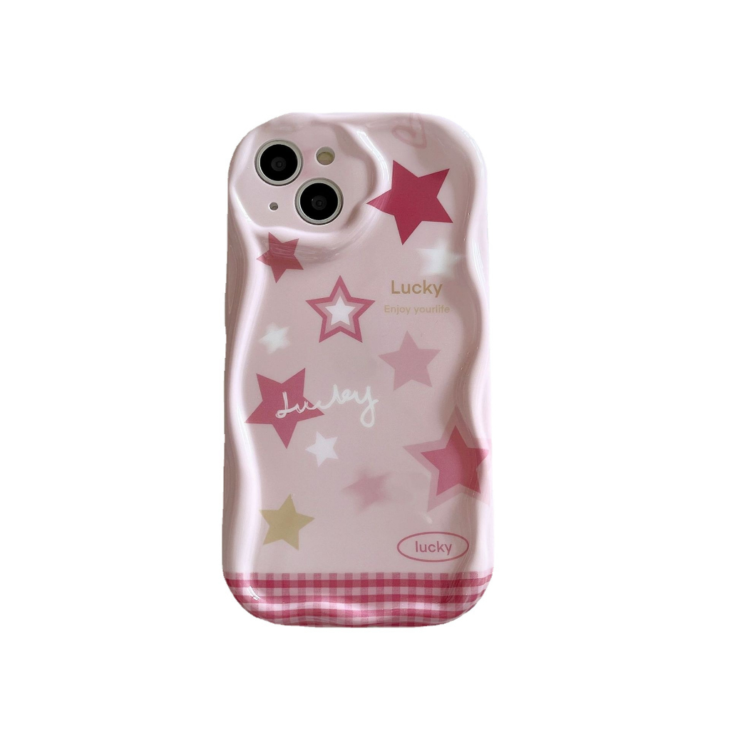 Ốp lưng iphone sóng nổi ngôi sao hồng iphone 7 8 plus x xr xsmax 11 12 13 14 promax sk1062