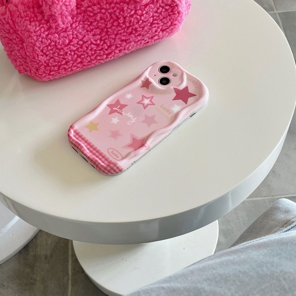 Ốp lưng iphone sóng nổi ngôi sao hồng iphone 7 8 plus x xr xsmax 11 12 13 14 promax sk1062