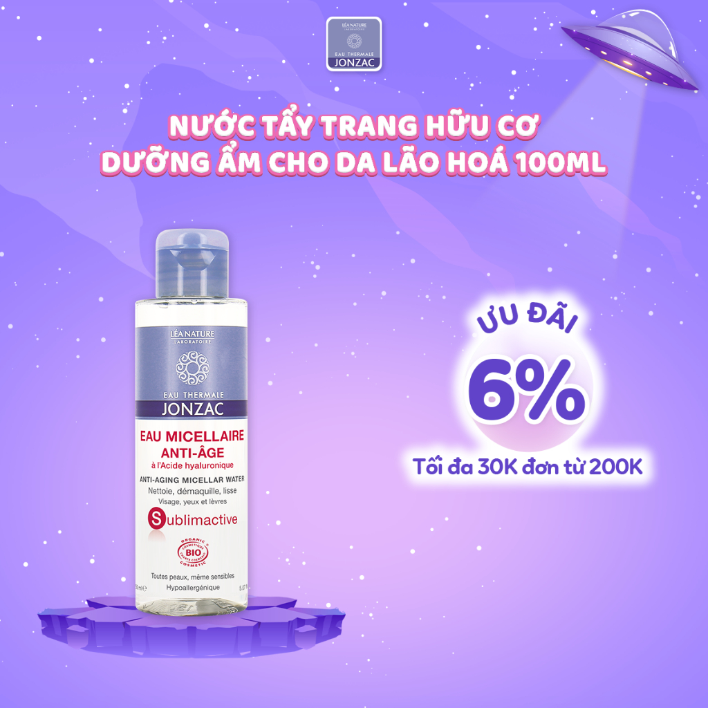 Nước Tẩy Trang Hữu Cơ Dưỡng Ẩm Cho Da Lão Hóa Eau Thermale Jonzac Sublimactive Anti-Aging Micellar Water 150ml