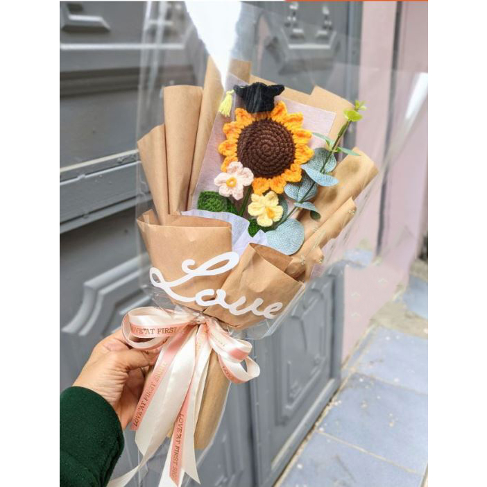 Bó hoa hướng dương len 1 bông