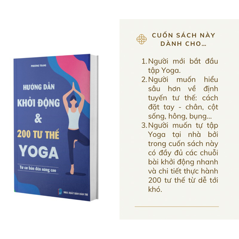 Sách yoga - Combo 2 cuốn tự tập ở nhà: Hướng dẫn khởi động & 200 tư thế Yoga + Hệ thống 1500 biến thể và 100 chuỗi yoga