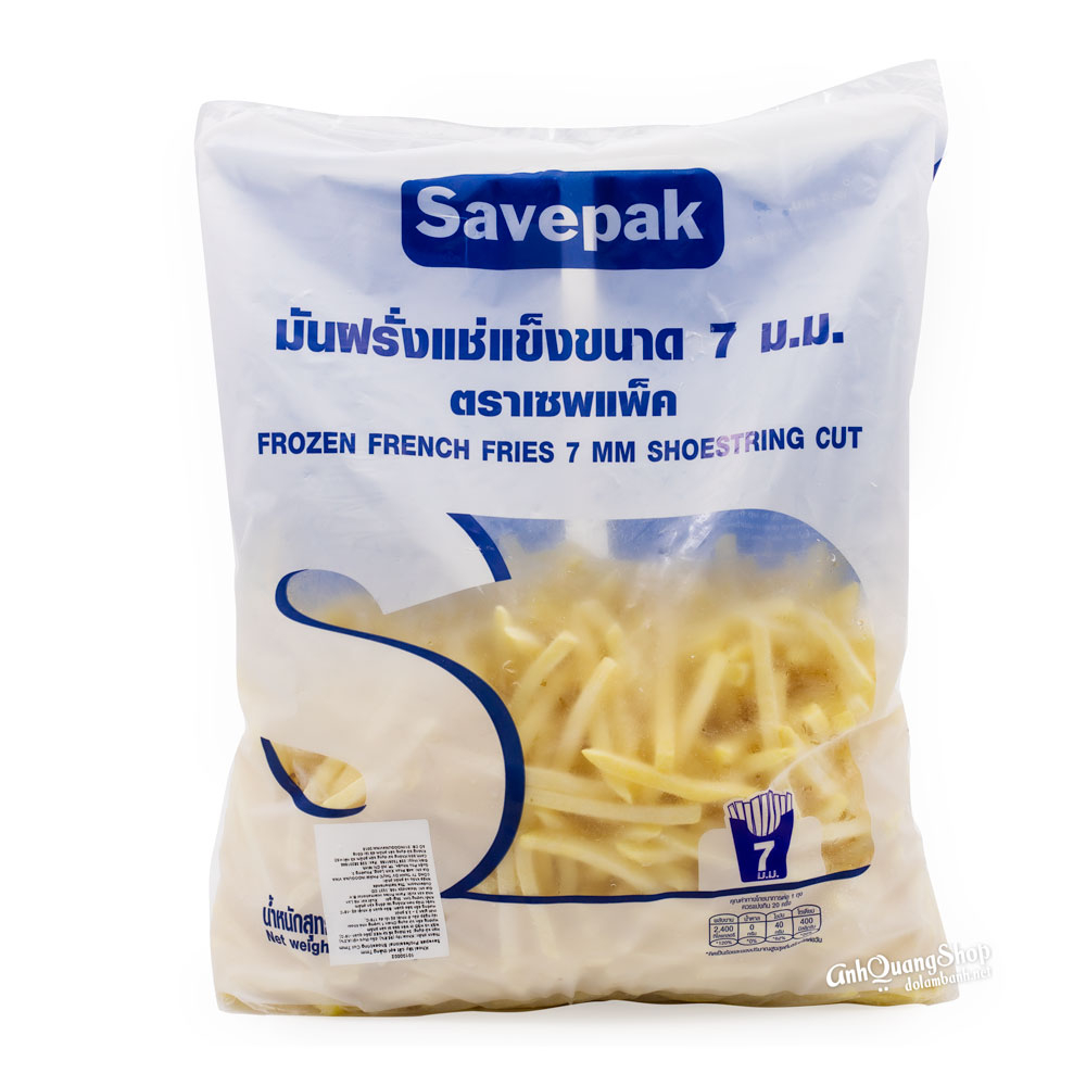 Khoai tây Savepak 2kg - làm khoai tây chiên, khoai lắc phô mai giòn rụm thơm ngon như KFC