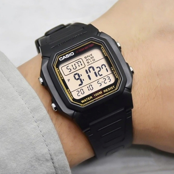 Đồng hồ Casio nam điện tử W-800HG-9AVDF dây cao su chính hãng