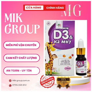 Vitamin D3k2 MK7.Tăng Cường Hấp Thu Canxi Giúp Xương Răng Chắc Khỏe .Lọ 10ml