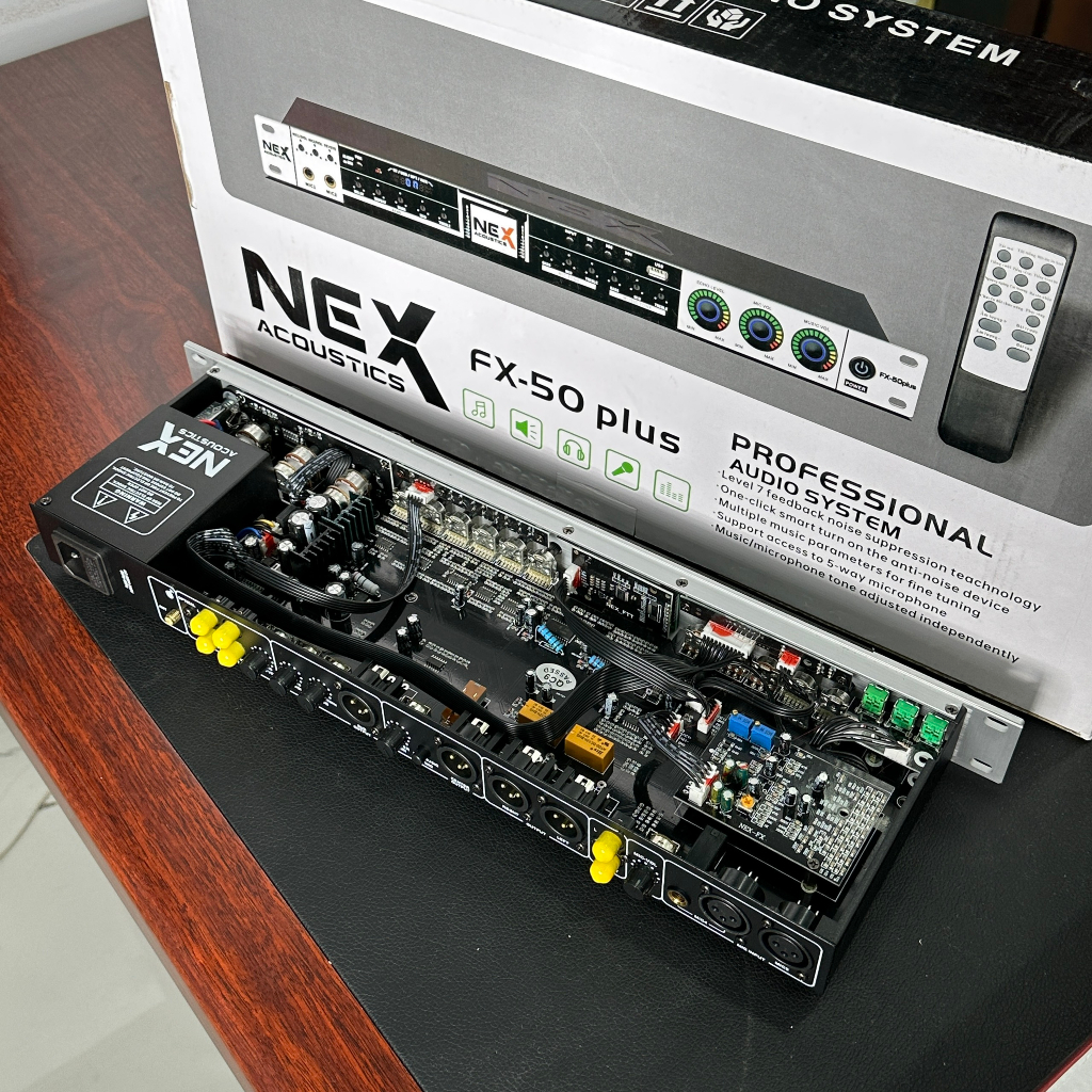 Vang cơ chuyên nghiệp Nex Fx66 Plus - Chống hú tối ưu với chế độ FBX, Echo nhẹ mượt mà, cổng sub riêng biệt
