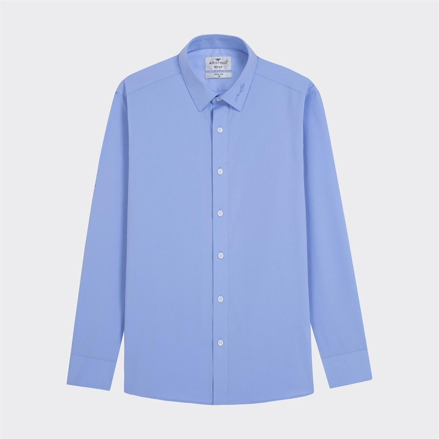 Áo sơ mi nam dài tay ARISTINO phom slim fit ôm vừa vặn, màu xanh lịch lãm và ấn tượng  - ALS28202