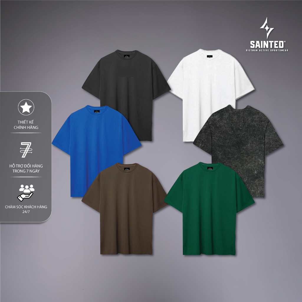 Áo thun trơn chuẩn form Oversized cotton 100 unisex | Sainted Blank Tee