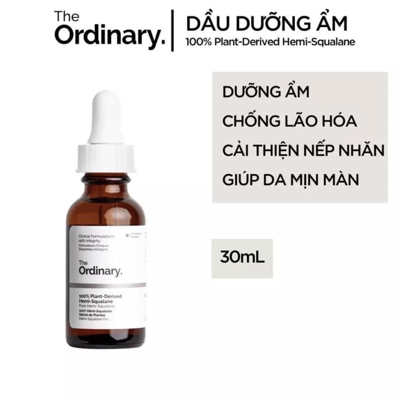 🍀🍀🍀 Serum dưỡng ẩm The 0rdinary 100% Plant-Derived  Hemi Squalane 30ml