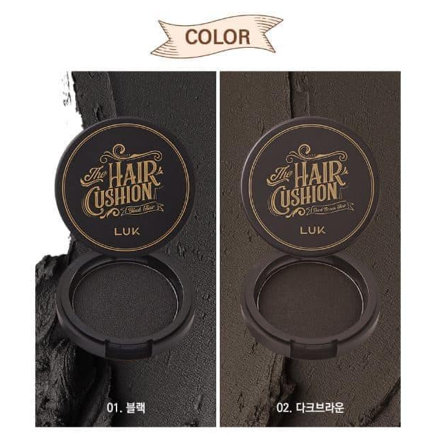 Phấn Che Khuyết Điểm Tóc LUK FIXX THE HAIR CUSHION Che Hói Đen Nâu Đen - Bebeau