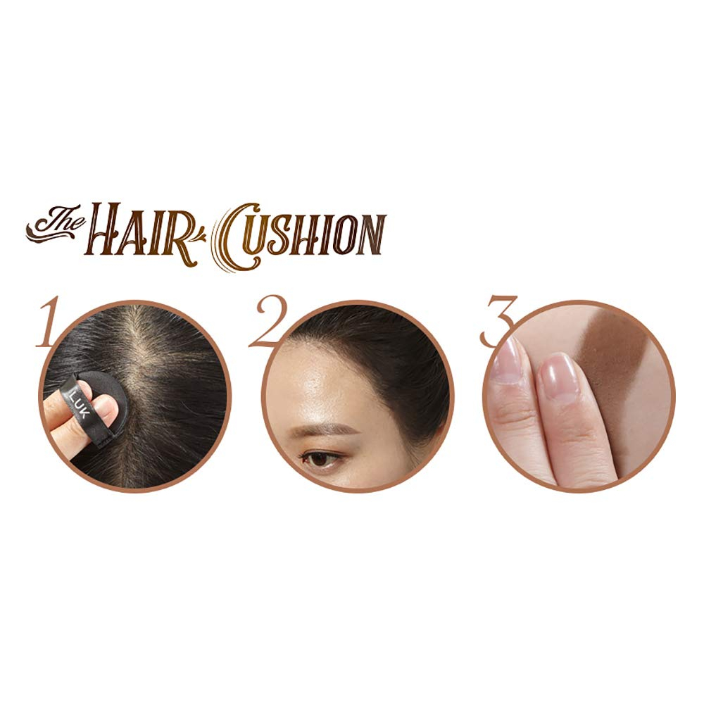 Phấn Che Khuyết Điểm Tóc LUK FIXX THE HAIR CUSHION Che Hói Đen Nâu Đen - Bebeau