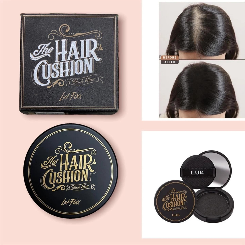 Phấn Che Khuyết Điểm Tóc LUK FIXX THE HAIR CUSHION Che Hói Đen Nâu Đen - Bebeau