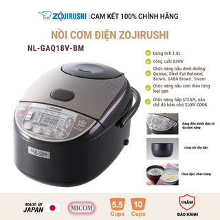 Nồi cơm điện tử zojirushi nl-gaq18v-bm dung tích 1.8l, sản xuất tại nhật, bảo hành 1 năm chính hãng