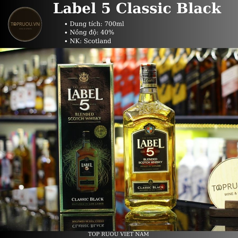 Rượu Whisky TOP RƯỢU - Label 5 Classic Black 700ml - hàng thật - giao nhanh