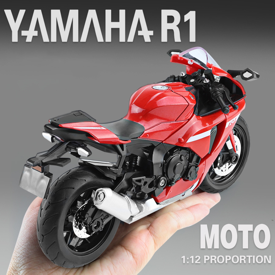 Mô hình xe phân khối lớn Yamaha YZF-R1 bằng hợp kim có giảm xóc và có đèn âm thanh