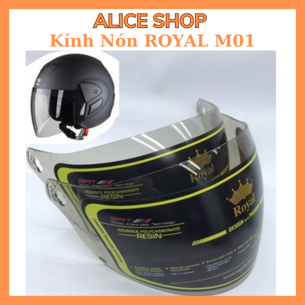 Kính Royal M01 thay thế cho mũ bảo hiểm Royal M01 - Kính zin theo mũ CHÍNH HÃNG
