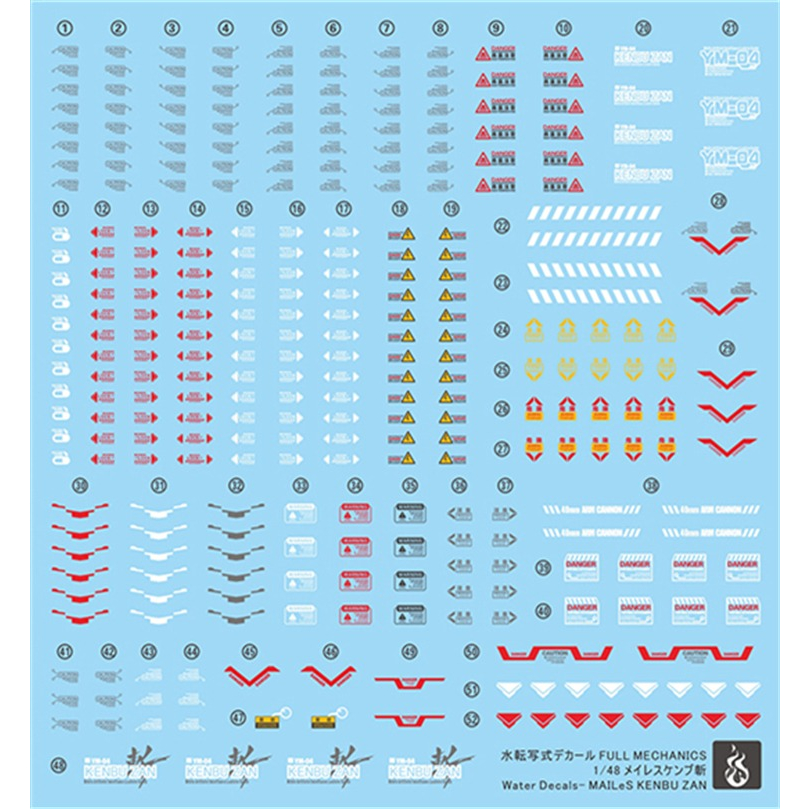 Decal nước dán mô hình Mailes Kenbu các loại Water sticker