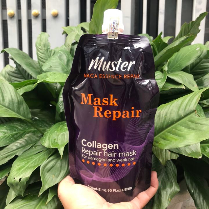 Dầu hấp ủ tóc siêu mềm mượt tóc túi Muster Collagen Repair Mask 500ml..