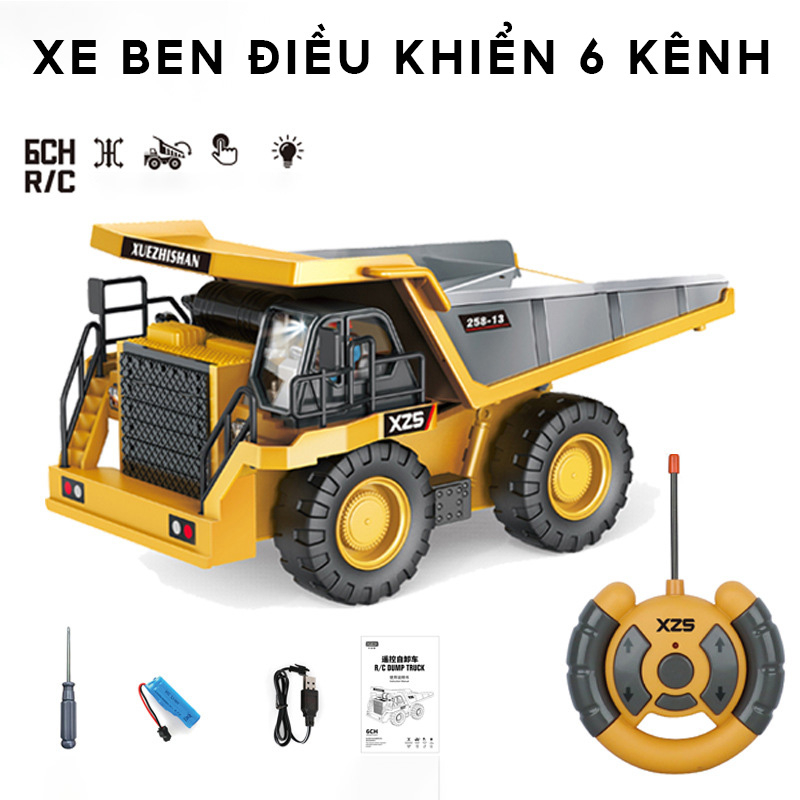 Combo máy múc điều khiển 6 kênh yigong YG-258A + xe ben 6 kênh XZS258