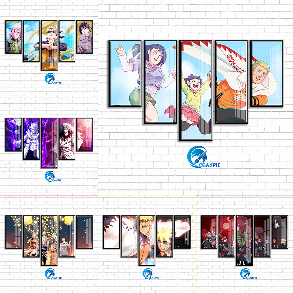 Set 5 Tấm Tranh Naruto Dán Tường CEANPIC Chất Liệu Nhựa Formex dày 5mm Tráng Gương - Nhân Vật NARUTO, HINATA