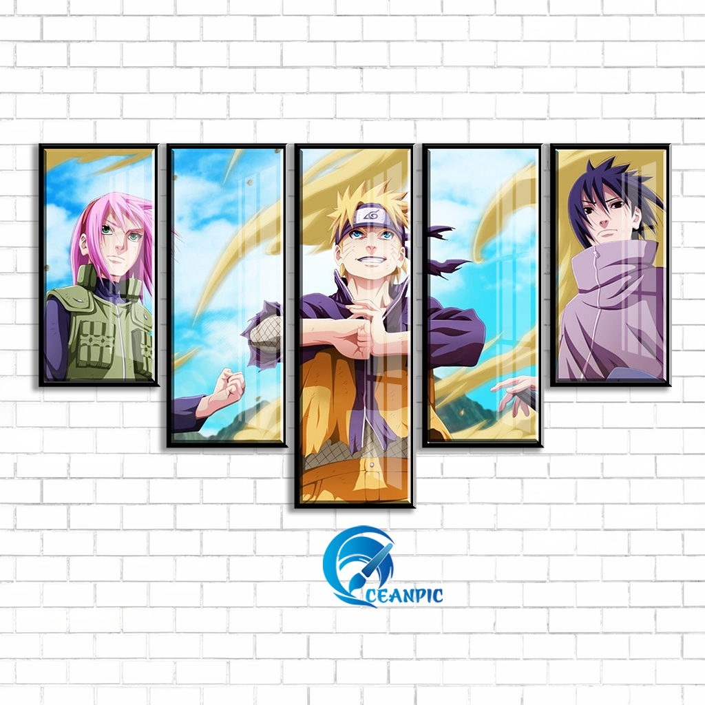 Set 5 Tấm Tranh Naruto Dán Tường CEANPIC Chất Liệu Nhựa Formex dày 5mm Tráng Gương - Nhân Vật NARUTO, HINATA
