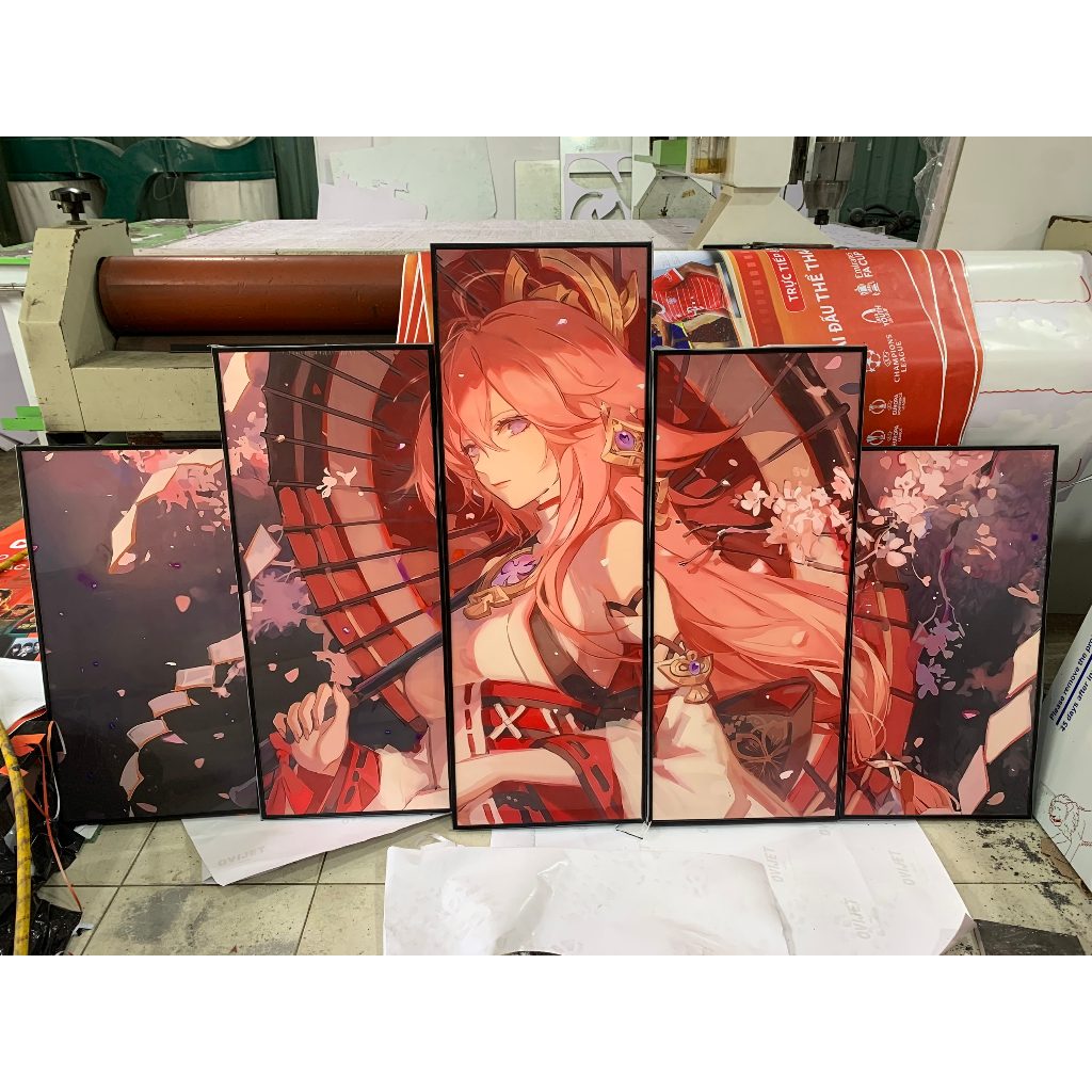 Set 5 Tấm Tranh Naruto Dán Tường CEANPIC Chất Liệu Nhựa Formex dày 5mm Tráng Gương - Nhân Vật NARUTO, HINATA