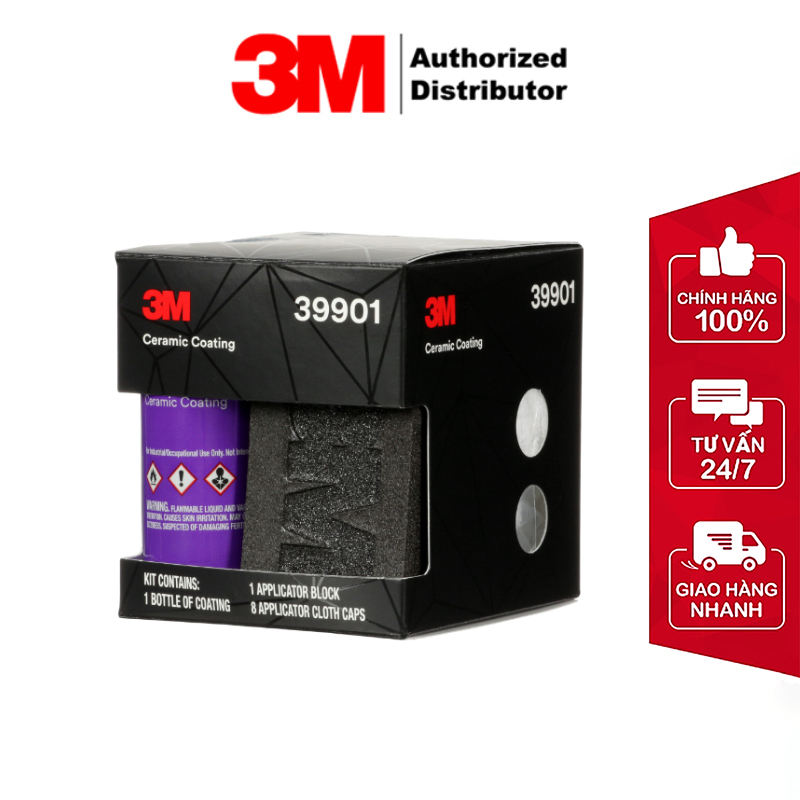 Dung dịch phủ Ceramic 3M 39901 Ceramic Coating, bảo vệ sơn tăng cường độ sáng bóng Trong suốt 40ml