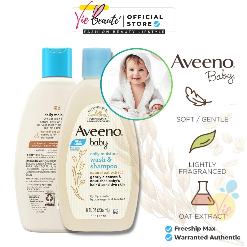 Sữa tắm gội toàn thân cho bé wash & Shampoo Aveeno Baby Daily Moisture 236ml