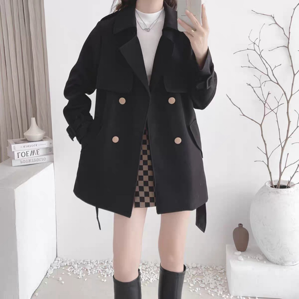 Áo khoác măng tô kèm dây đai chất kaki size S M L XL cho khách từ 38- 62kg, áo măng tô xịn