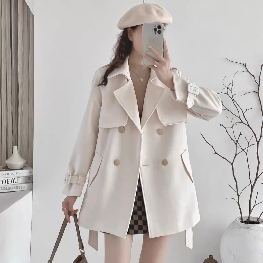 Áo khoác măng tô kèm dây đai chất kaki size S M L XL cho khách từ 38- 62kg, áo măng tô xịn